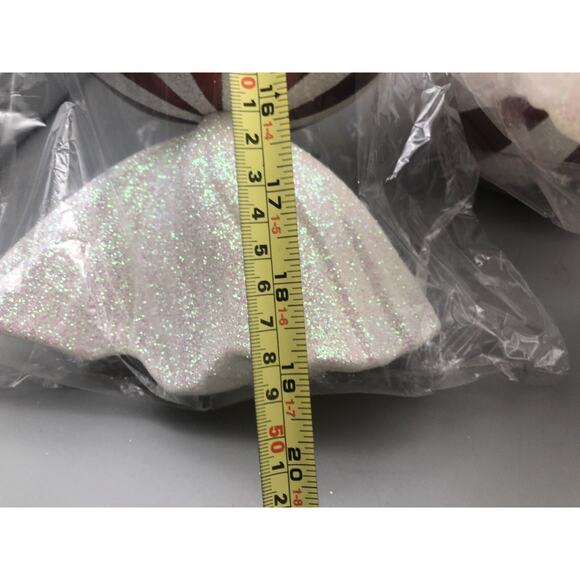 Adams & Co Acrylic Peppermint Candy Ball Ornaments 18.5”Christmas Glitter Red/Wh - Picture 10 of 14